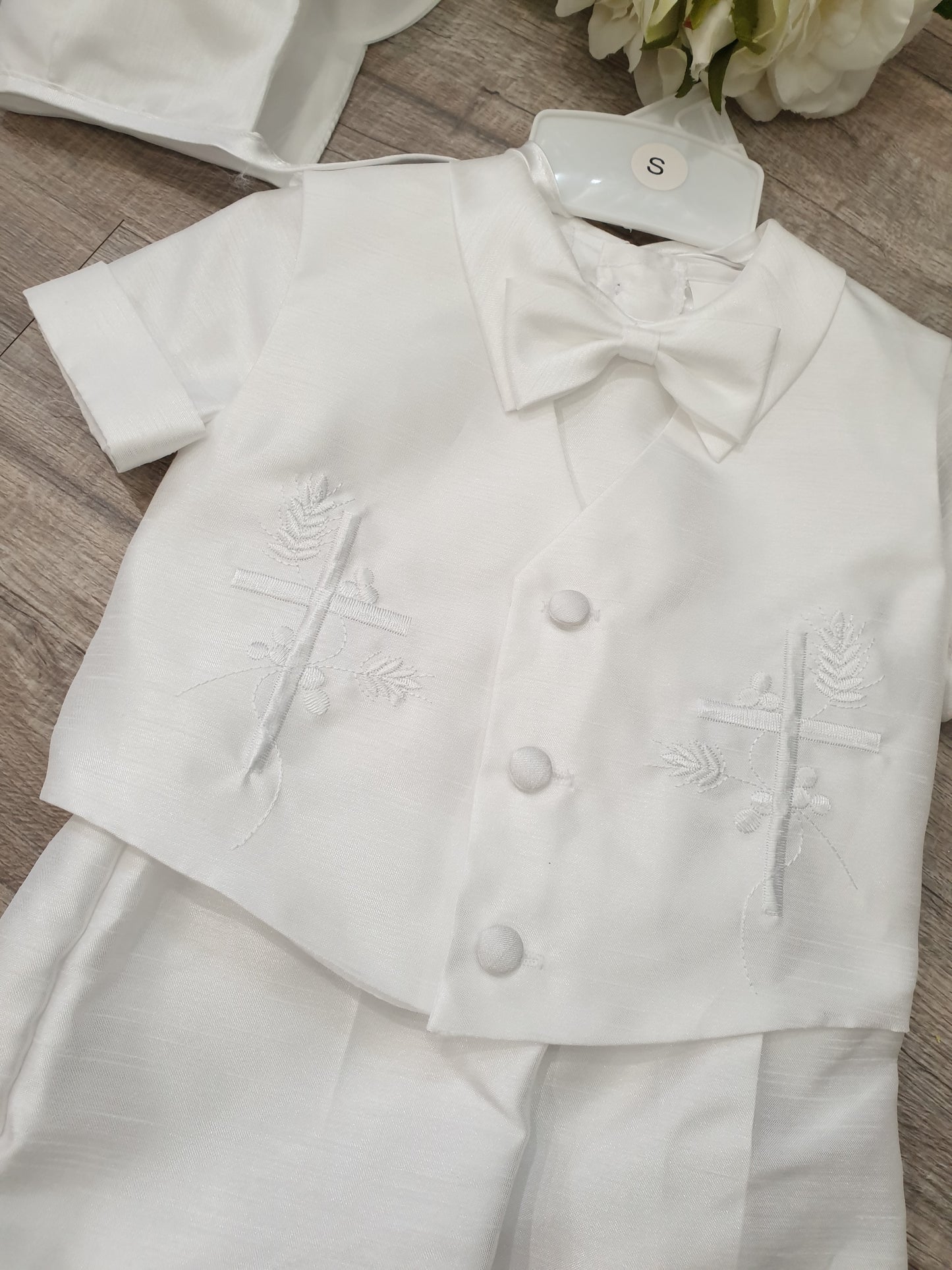 Boys Baptism-Christening Cross Vest Set