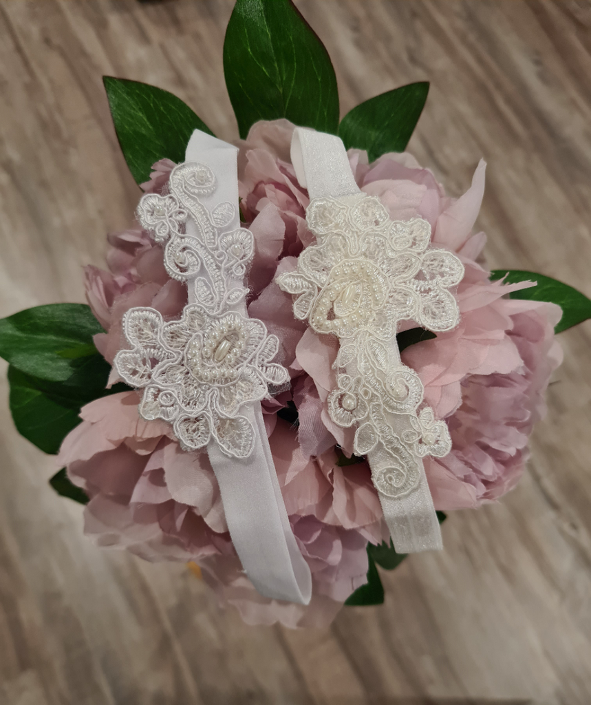 Pearl flower & Vintage Lace headband