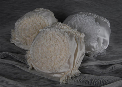 Unisex Ivory silk Christening Bloomer